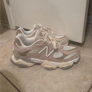 New Balance Women's Cream and Tan Sneakers